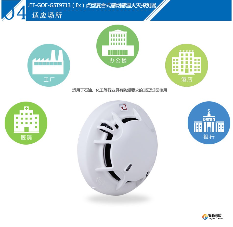 JTF-GOF-GST9713(Ex)點型復合式感煙感溫火災探測器產品應用場所