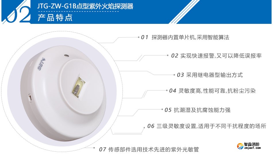 JTG-ZW-G1B點(diǎn)型紫外火焰探測(cè)器特點(diǎn)