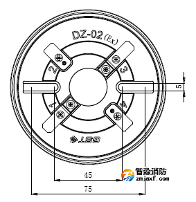 JTW-ZOM-GSTN9812(Ex)防爆點型感溫火災探測器底座示意圖