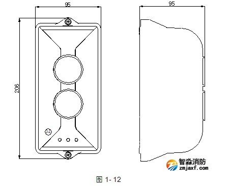 JTY-HM-GST102線型光束感煙火災探測器外形示意圖