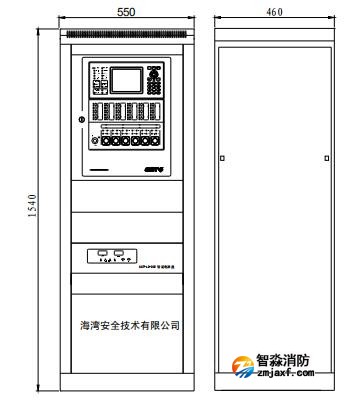 海灣JB-QB-GST200火災(zāi)報警控制器尺寸大小示意圖