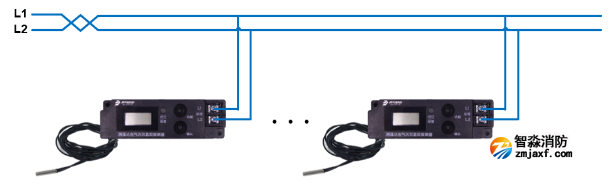 JBF6118測溫式電氣火災(zāi)監(jiān)控探測器接線圖