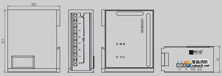 LDT9004EN組合式電氣火災監控探測器尺寸