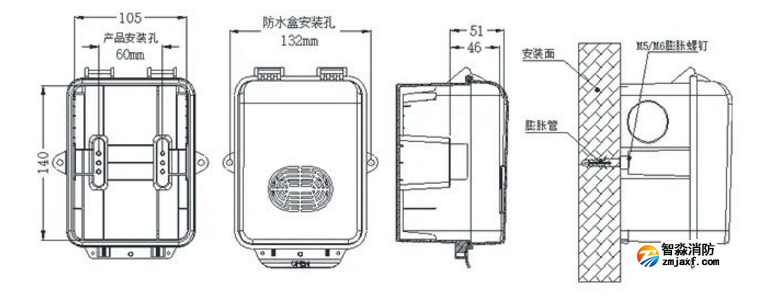 TX3962聲光警報(bào)器防水盒安裝說(shuō)明圖