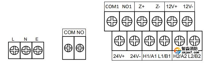 TE3001D電氣火災監控設備對外接線端子示意圖