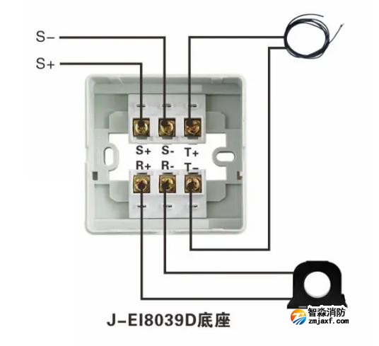 J-EI8733型組合式電氣火災(zāi)監(jiān)控探測(cè)器接線圖