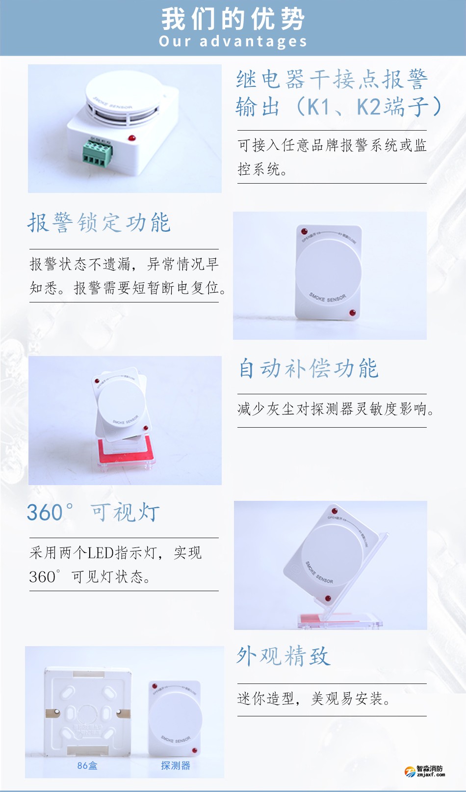 JTY-GD-S832點型光電感煙火災探測器特點