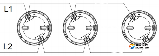 JTY-GD-A32點型光電感煙火災探測器接線示意圖