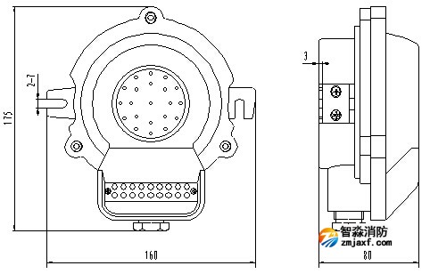防爆火災聲光報警器外形圖