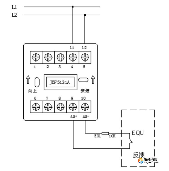 JBF5131A輸入模塊無(wú)源常開信號(hào)接線圖 JBF5131A輸入模塊無(wú)源常開信號(hào)接線圖