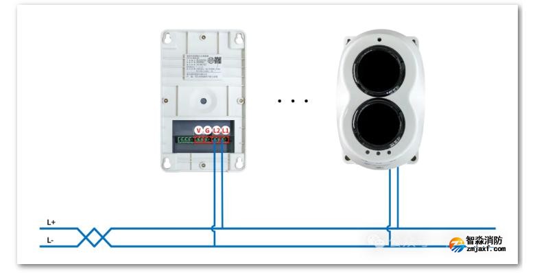 JTY-H-JBF4382C線型光束感煙火災探測器二線制接線圖