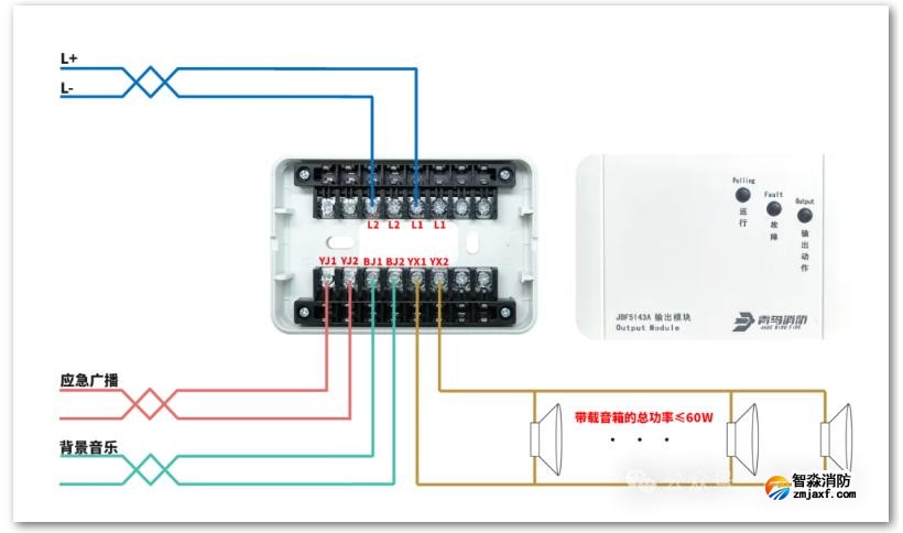 JBF5143A、JBF5143C輸出模塊接線圖
